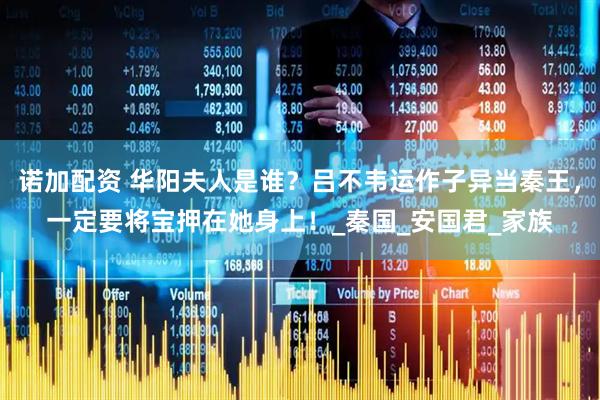 诺加配资 华阳夫人是谁？吕不韦运作子异当秦王，一定要将宝押在她身上！_秦国_安国君_家族